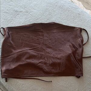 Divided Chocolate Brown Strapless Top